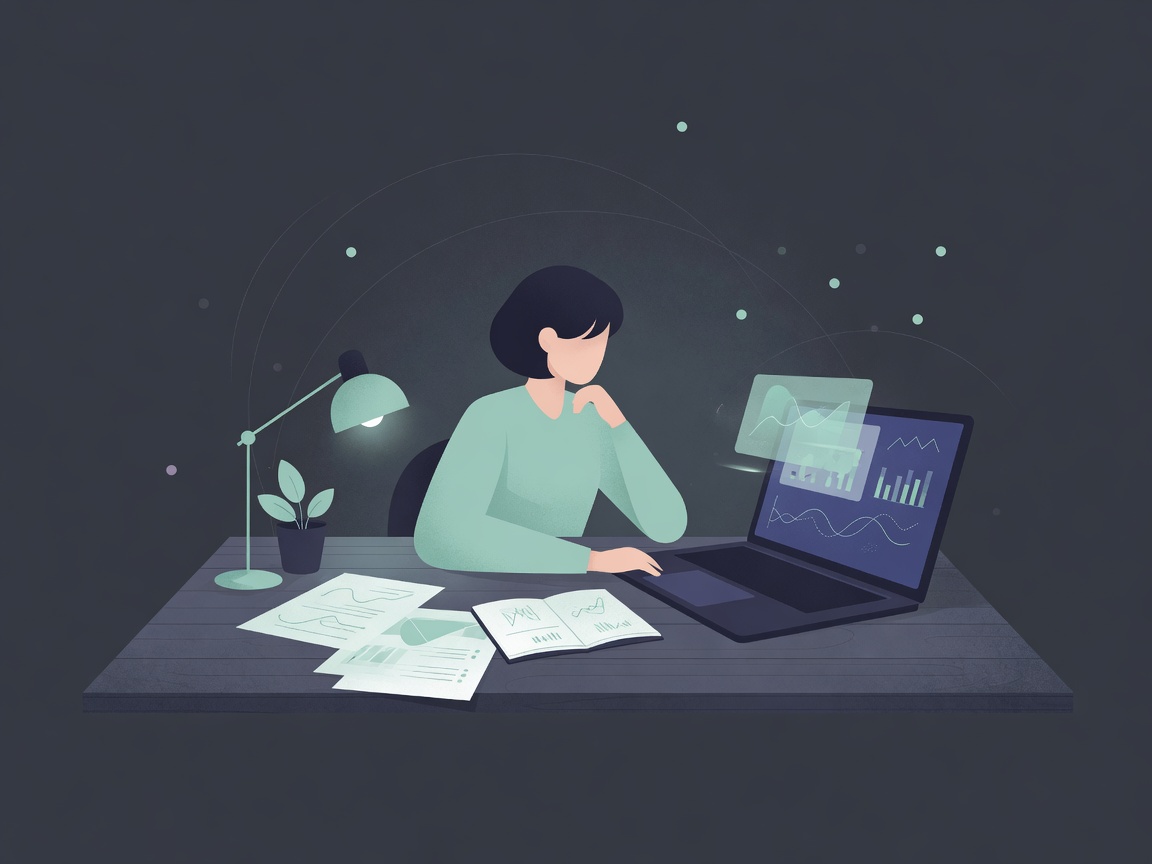 Researcher reviewing charts and notes